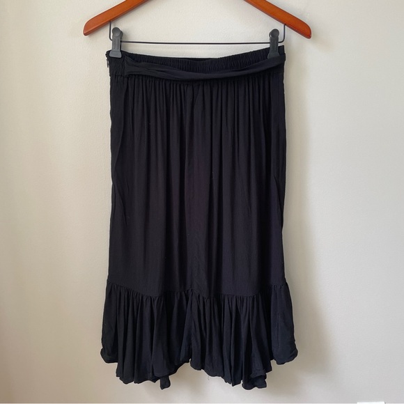Black Coquette Frill Midi Skirt - Picture 3 of 5